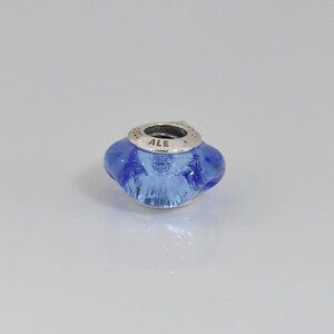 Pandora Wavy Blue Murano Glass Charm Bead Pendant S925 ALE